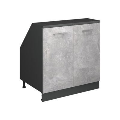 Vicco Meuble de rangement sous pente Béton 80x81.6cm 2 portes, 60 cm de profondeur