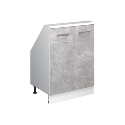 Vicco Meuble de rangement sous pente Béton/blanc avec 2 portes