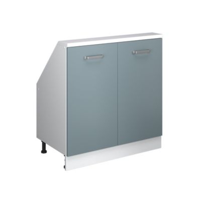 Vicco Meuble de rangement sous pente Bleu-gris/blanc avec 2 portes