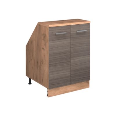 Vicco Meuble de rangement sous pente Gris noble 60x81.6cm 2 portes, 60 cm de profondeur
