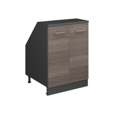Vicco Meuble de rangement sous pente Gris noble 60x81.6cm 2 portes, 60 cm de profondeur