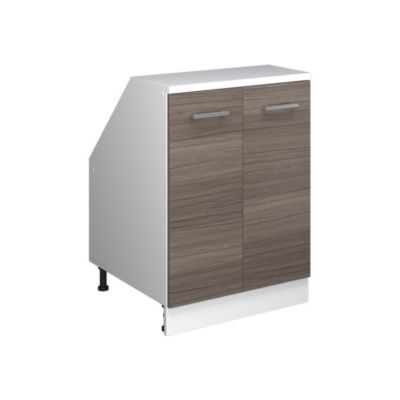Vicco Meuble de rangement sous pente Gris noble 60x81.6cm 2 portes, 60 cm de profondeur