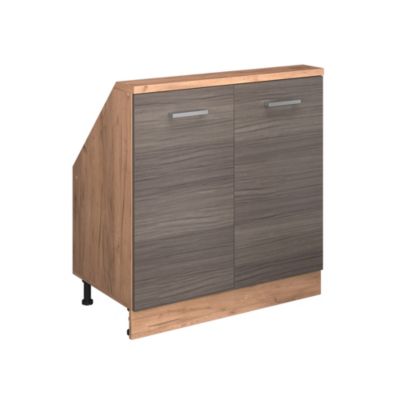 Vicco Meuble de rangement sous pente gris noble/chêne doré avec 2 portes