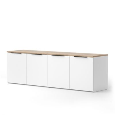 Vicco Meuble-paroi Blanc/Sonoma 2 pièces
