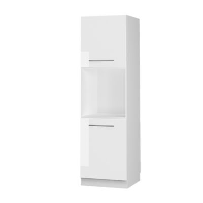 Vicco Meuble pour four Blanc Haute brillance 60cm avec étagères ouvertes