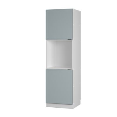 Vicco Meuble pour four Bleu clair-gris 60cm avec étagères ouvertes