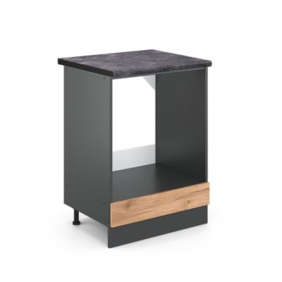 Vicco Meuble pour four Chêne de force doré 60cm , PT Anthracite