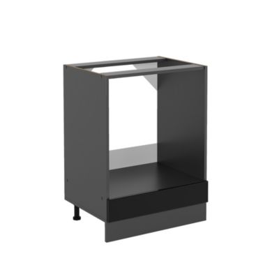 Vicco Meuble pour four Noir Haute brillance 60cm sans PT