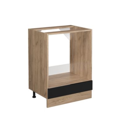 Vicco Meuble pour four Noir Haute brillance 60cm sans PT
