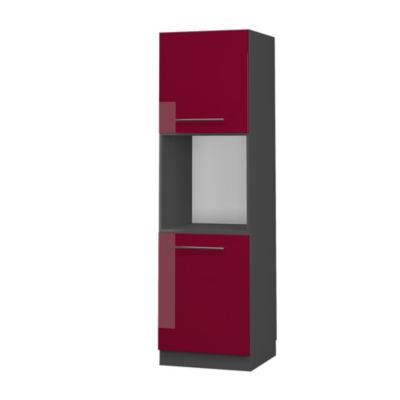 Vicco Meuble pour four Rouge bordeaux Haute brillance 60cm ouvert