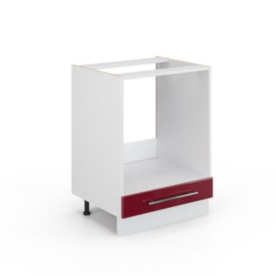 Vicco Meuble pour four Rouge bordeaux Haute brillance 60cm sans PT