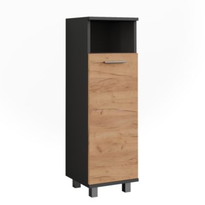 Vicco Meuble salle de bain Anthracite/chêne doré 30.2x190cm avec 2 portes