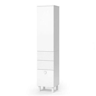 Vicco Meuble salle de bain Blanc 40.2x192.4cm avec porte et tiroirs