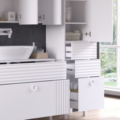 Vicco Ensemble de meubles de salle de bain Emma, ​​Wit, 3 parties, avec élément midi