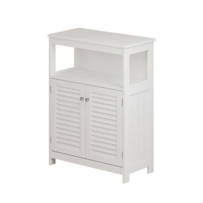 Vicco Meuble salle de bain Blanc 60x80cm avec portes et compartiment ouvert