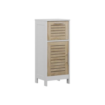 Vicco Meuble salle de bain blanc/chêne 35x80cm avec 1 tiroir