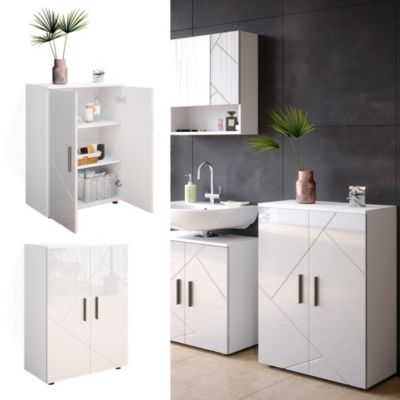 Vicco Meuble salle de bain Blanc Haute brillance 60x81cm