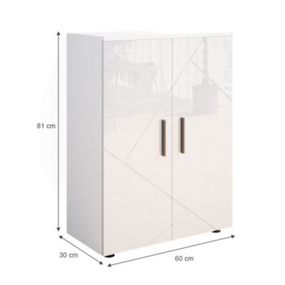 Vicco Meuble salle de bain Blanc Haute brillance 60x81cm