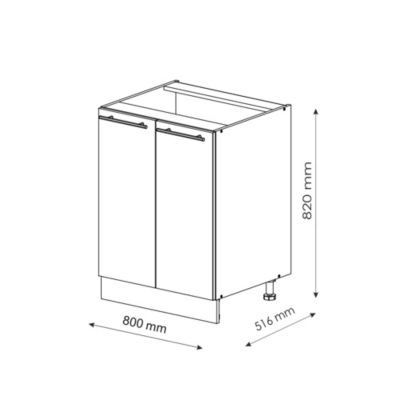 Vicco Meuble salle de bain Rouge bordeaux Haute brillance 80x82cm avec étagère, sans PT
