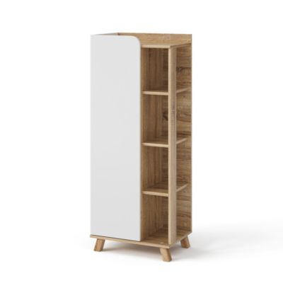 Vicco Meuble salle de bain Sonoma/blanc 50x128cm avec porte et compartiments ouverts