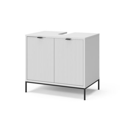 Vicco Meuble sous-lavabo  Blanc 70x63cm avec 2 portes