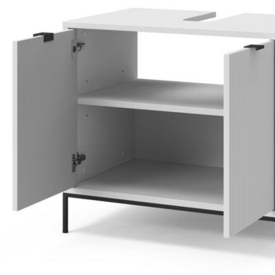 Vicco Meuble sous-lavabo  Blanc 70x63cm avec 2 portes