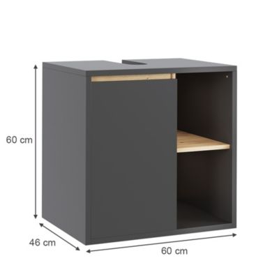 Vicco Meuble sous lavabo Gris/Artisan 60x60cm