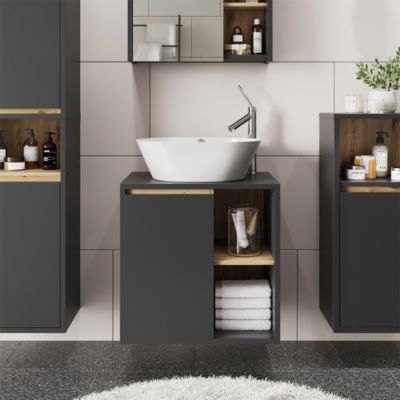 Vicco Meuble sous lavabo Gris/Artisan 60x60cm