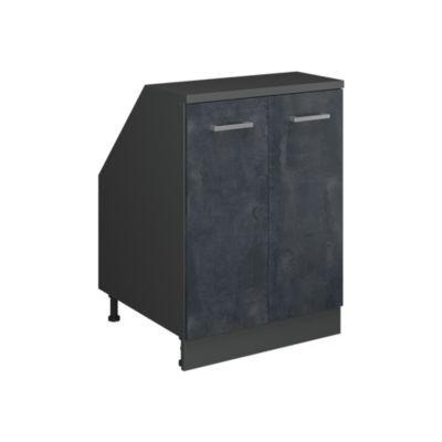 Vicco Meuble sous pente Béton noir 60cm 2 portes, 60 cm de profondeur