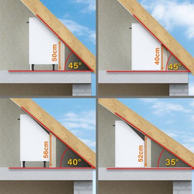 Vicco Meuble sous pente Béton noir 60cm 2 portes, 60 cm de profondeur