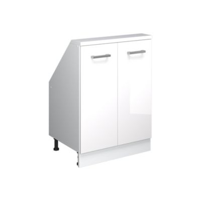 Vicco Meuble sous pente blanc brillant/blanc 60cm avec 2 portes