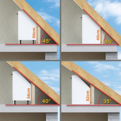 Vicco Meuble sous pente blanc brillant/blanc 60cm avec 2 portes