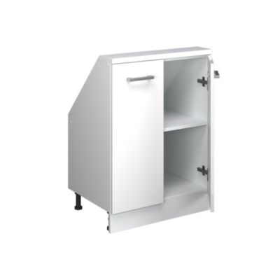 Vicco Meuble sous pente blanc brillant/blanc 60cm avec 2 portes