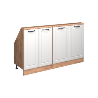 Vicco Meuble sous pente Blanc campagnard/Chêne doré 140cm Lot de 2