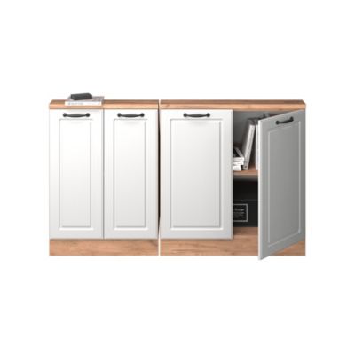 Vicco Meuble sous pente Blanc campagnard/Chêne doré 140cm Lot de 2