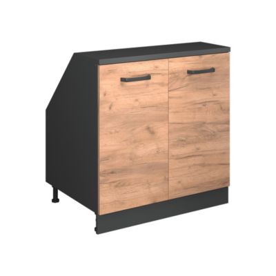 Vicco Meuble sous pente Chêne de force doré 80cm 2 portes, 60 cm de profondeur