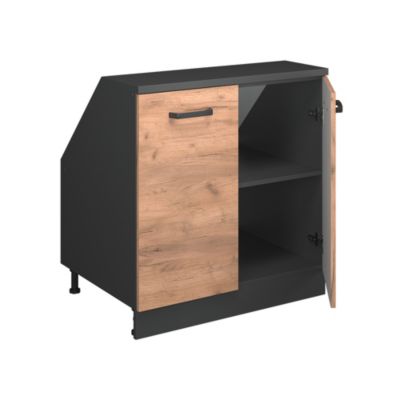 Vicco Meuble sous pente Chêne de force doré 80cm 2 portes, 60 cm de profondeur