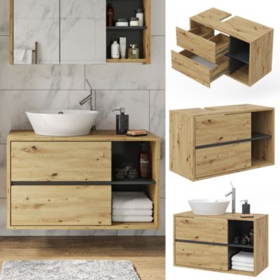 Ensemble de meubles de salle de bain Senyo, 5 pièces, avec étagères