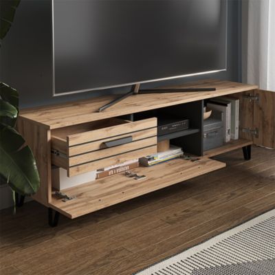 Meuble TV Vicco Novelli 155 Cm - Bahut Anthracite Mat, Style Moderne