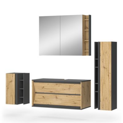 Vicco Meubles bain Anthracite/Artisan 4 pièces
