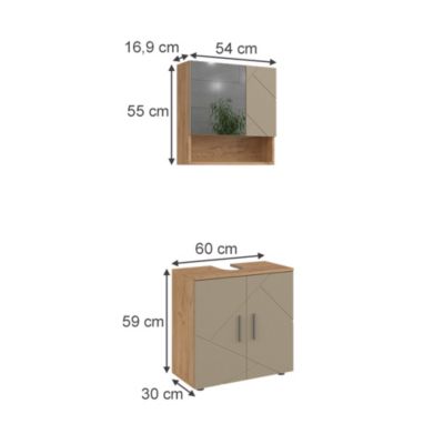 Vicco Meubles bain Beige 2 pièces