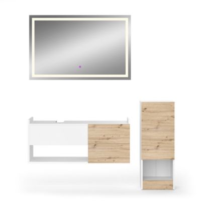 Vicco Meubles bain Blanc 3 pièces