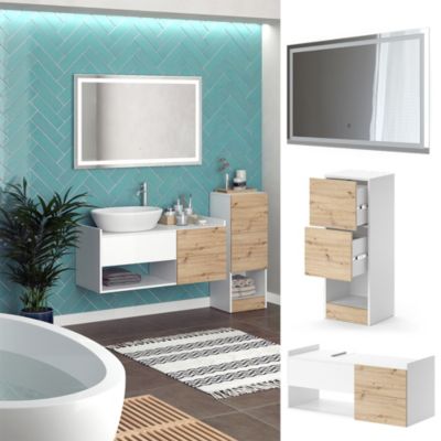 Vicco Meubles bain Blanc 3 pièces