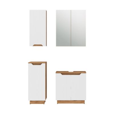 Vicco Meubles bain Blanc 4 pièces