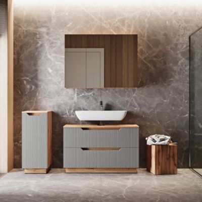 Vicco Meubles bain Gris 3 pièces