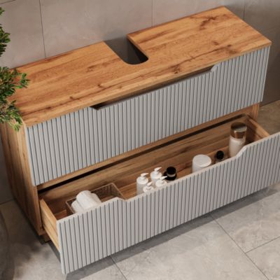 Vicco Meubles bain Gris 3 pièces
