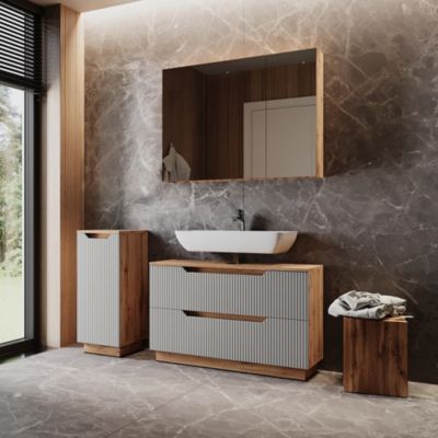 Vicco Meubles bain Gris 3 pièces