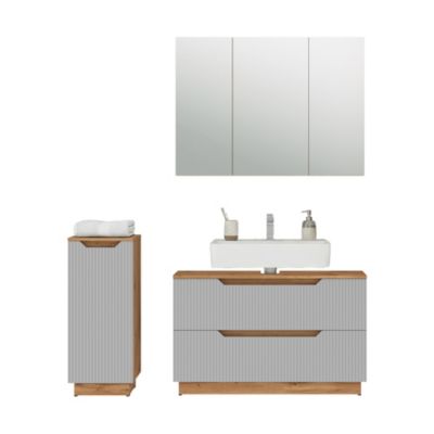 Vicco Meubles bain Gris 3 pièces