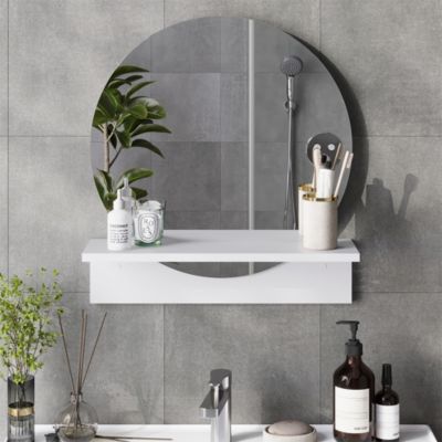 Vicco Miroir mural Blanc 50x54.5cm avec tablette | Castorama