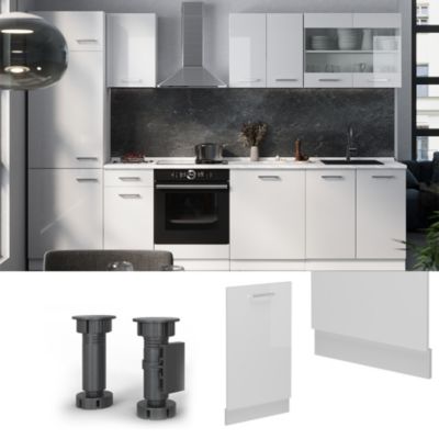 Vicco Panneau de lave-vaisselle Blanc Haute brillance 45cm sans PT
